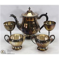 5 PC SILVER PLATED MARLBORO SET EP COPPER PLATE.