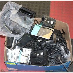 BOX OF PLANTRONICS MIXED BOX OF HEADSETS AND