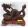 CHINESE DRAGON MADE OF WOOD 14"X11"H