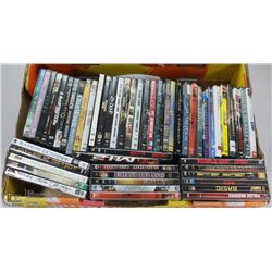 FLAT OF 50+ ASSORTED DVDS