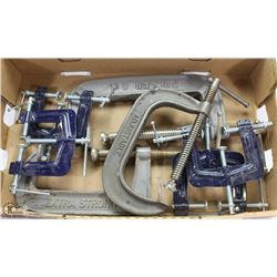 FLAT OF LARGE C CLAMPS AND OTHER VARIOUS CLAMPS