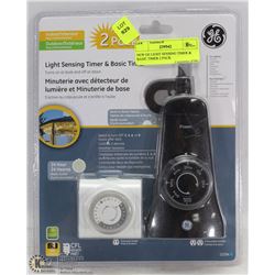 NEW GE LIGHT SENSING TIMER & BASIC TIMER 2 PACK