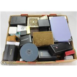 TRAY OF JEWELRY & WATCH CASES OVER 30 INCL