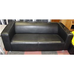 BLACK LEATHERETTE 70" LOVESEAT