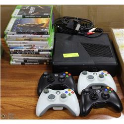 XBOX 360 WITH 4 CONTROLLERS AND OVER 20 GAMES
