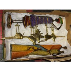 BOX W/TWO ESTATE RESIN AFRICAN FIGURINES