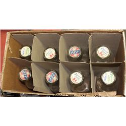 BOX OF VINTAGE MILK BOTTLES