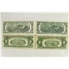 Image 2 : NICE TYPE SET OF $2 BILLS 1953-A RED SEAL US NOTE,