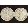 Image 1 : 1935 & 1942 WALKING LIBERTY HALF DOLLARS