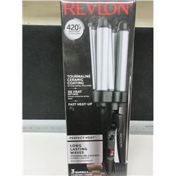New Revlon Jumbo Waver / 3 Barrels 30 heat settings Tourmaline Ceramic