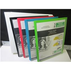 4 New  2 pocket Portfolio Binders and 1 -  3 ring Binder