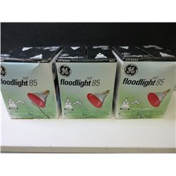 3 New GE Floodlights red / great for Halloween or Christmas Lighting