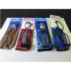 4 New Reading Glasses with cases / + 2.00 / 2 are Foster Grants