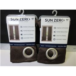 2 New Sun Zero Room Darkening Curtain 50 x 63 long
