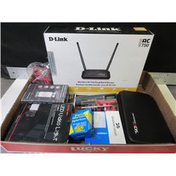Flat full of Electronics and accessories / D-Link / LED Lights / headphones