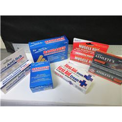 Big Value lot of First Aid Items / 120 Bandaids - first aid cream and more