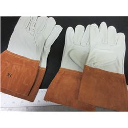 2 New pairs Mig / Tig Gloves soft Top Grain Leather size XL