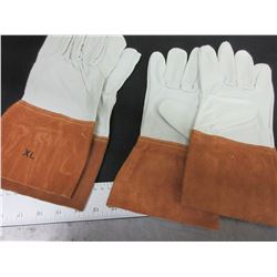 2 New pairs Mig / Tig Gloves soft Top Grain Leather size XL