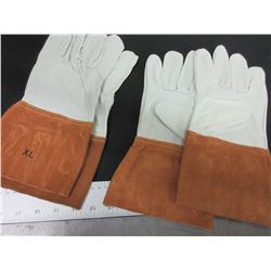 2 New pairs Mig / Tig Gloves soft Top Grain Leather size XL