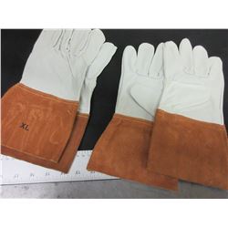 2 New pairs Mig / Tig Gloves soft Top Grain Leather size XL