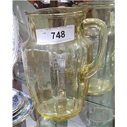 YELLOW DEPRESSION GLASS PITCHER