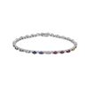 Image 1 : 14KT White Gold 6.23ctw Multi Color Sapphire and Diamond Bracelet