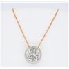 Image 1 : 14KT Rose Gold 1.12ct Diamond Pendant with Chain