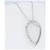 Image 2 : 18KT White Gold 0.33ctw Diamond Pendant with Chain