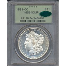 1882-CC $1 Morgan Silver Dollar Coin PCGS MS64DMPL