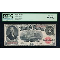 1917 $2 Large Legal Tender Note PCGS 66PPQ