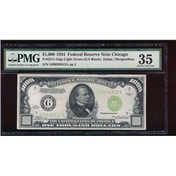 1934 $1000 Chicago Federal Reserve Note PMG 35