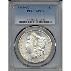 1883-CC $1 Morgan Silver Dollar Coin PCGS MS65