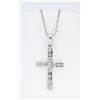 Image 2 : 18KT White Gold Diamond Cross Pendant with Chain