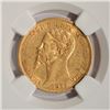 Image 3 : 1857 Eagle B Italy 20 Lire Gold Coin NGC AU55
