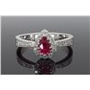 Image 1 : 14KT White Gold 0.40ctw Ruby and Diamond Ring
