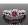 Image 2 : 14KT White Gold Ruby and Diamond Ring