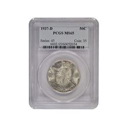 1937-D Walking Liberty Half Dollar Coin PCGS MS65