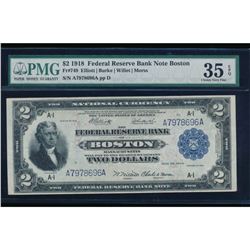 1918 $2 Boston Federal Reserve Bank Note PMG 35EPQ