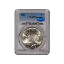 1923 $1 Peace Silver Dollar Coin PCGS MS66 CAC