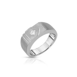 14KT White Gold 0.20ct Mens Diamond Wedding Band