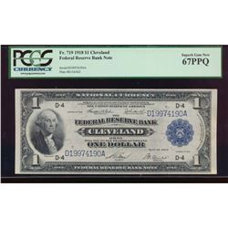 1918 $1 Cleveland Federal Reserve Bank Note PCGS 67PPQ