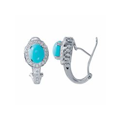 14KT White Gold 3.66ctw Turquoise and Diamond Earrings