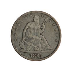 1881 Seated Liberty Half Dollar Coin