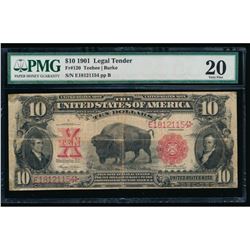 1901 $10 Bison Legal Tender Note PMG 20