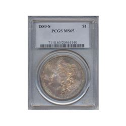 1880-S $1 Morgan Silver Dollar Coin PCGS MS65