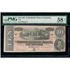 Image 1 : 1864 $10 Confederate States of America Note PMG 58EPQ