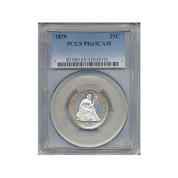 1879 Liberty Seated Quarter Coin PCGS PR65CAM