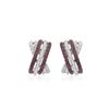Image 1 : 14KT White Gold 0.78ctw Ruby and Diamond Earrings