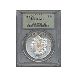 1882-CC $1 Morgan Silver Dollar PCGS MS63DMPL