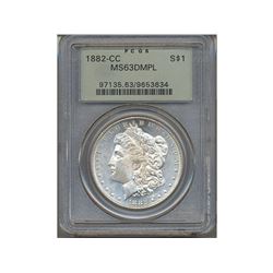 1882-CC $1 Morgan Silver Dollar PCGS MS63DMPL